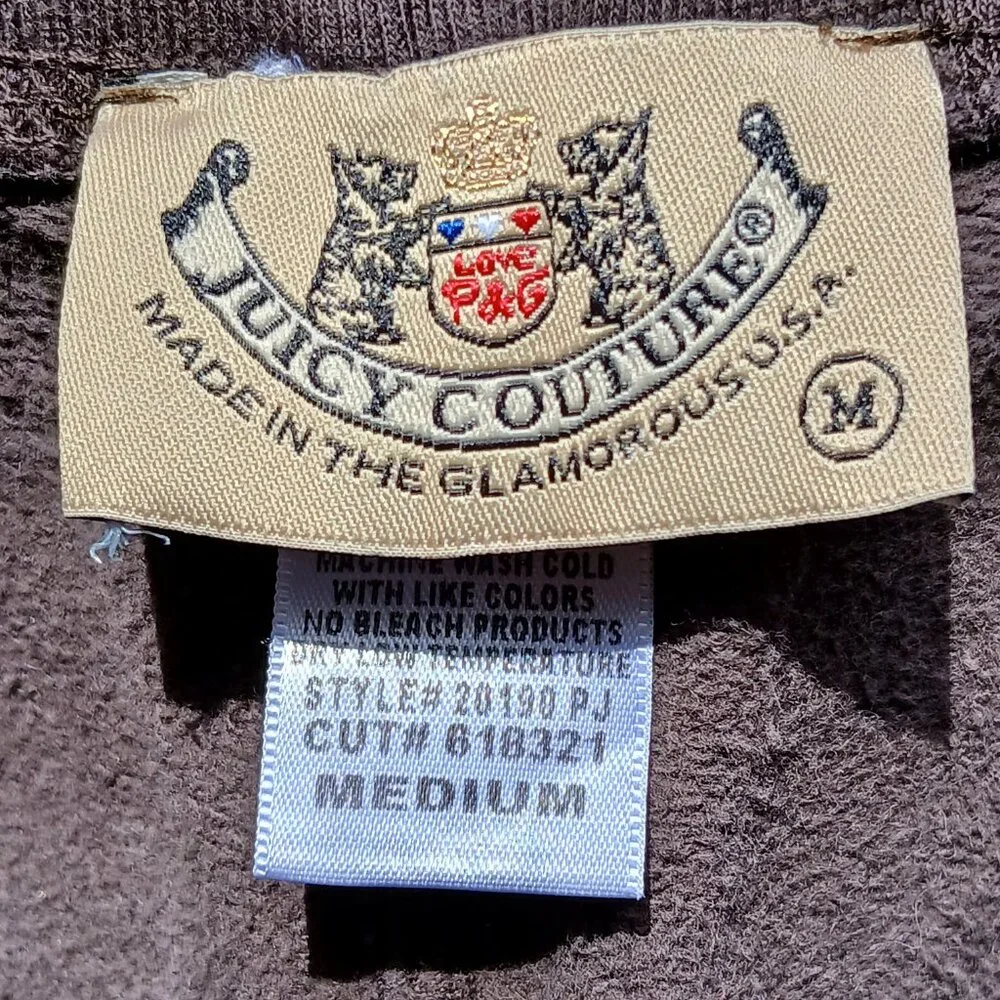 Juicy Couture Y2K Fleece Pants Silver Thread 'X' 's Tartan Plaid Butt Logo SzM - Picture 5 of 13